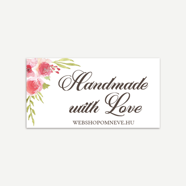 Roses Handmade with Love matrica - Téglalap - 48,5x25,4 mm - 44 db/ív