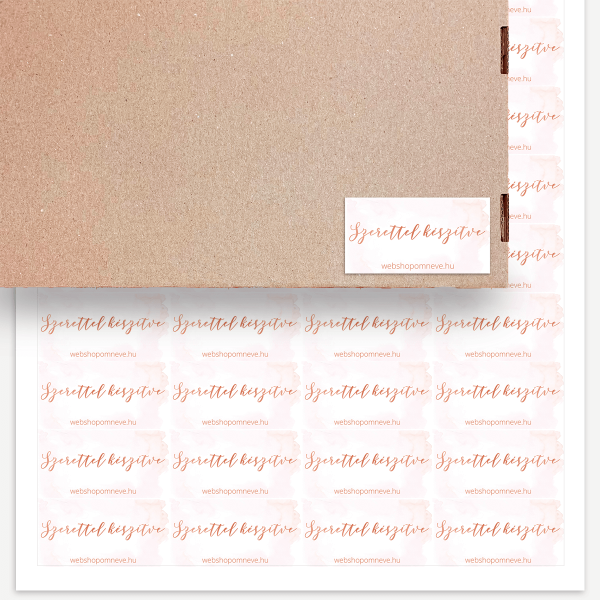 Rosegold Szeretettel készítve matrica - Téglalap - 48,5x25,4 mm - 44 db/ív (másolat)
